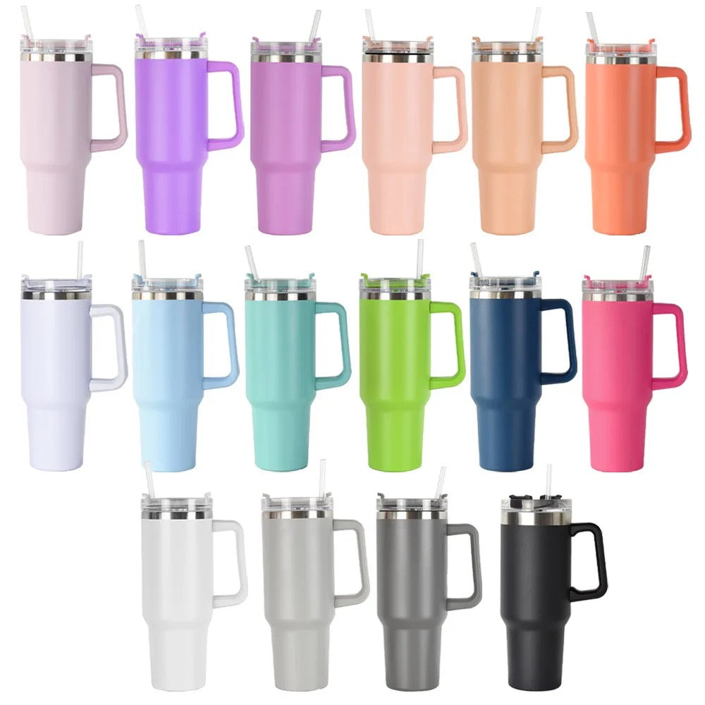 40oz Stainless Steel insulated Tumbler with straw