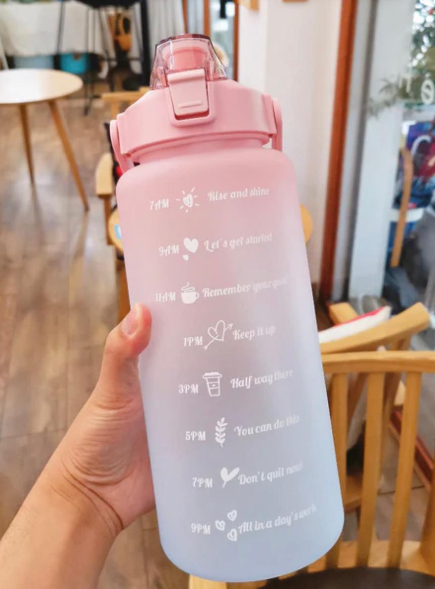 2000 ml Slogan Graphic Water Bottle