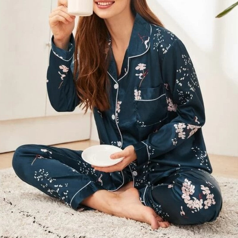 Satin Silk Nightwear - Blue