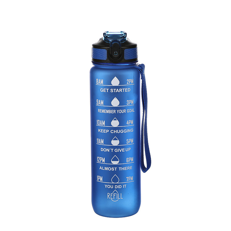 Motivational 1000ml Water Bottle - Blue