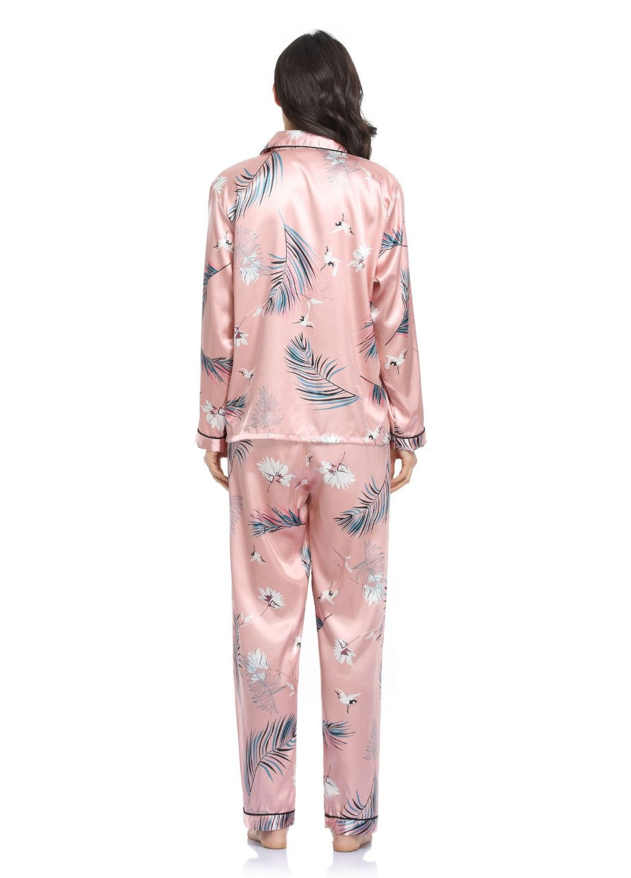 Satin Silk Nightwear - Pink