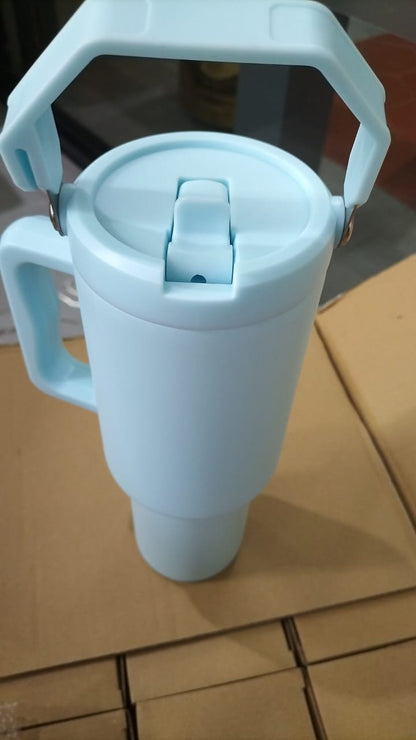 40 oz tumbler turn straw with handles