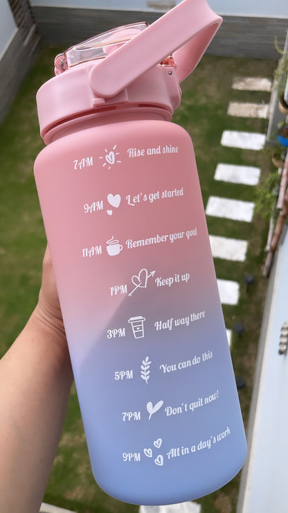 2000 ml Slogan Graphic Water Bottle