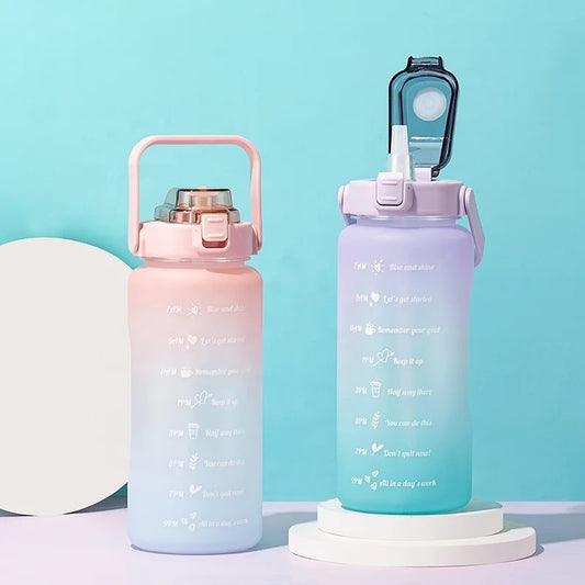 2000 ml Slogan Graphic Water Bottle