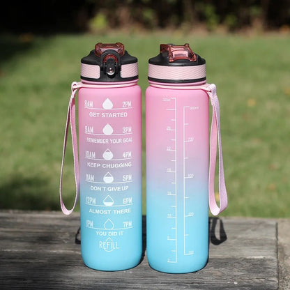 Motivational 1000ml Water Bottle - Pink