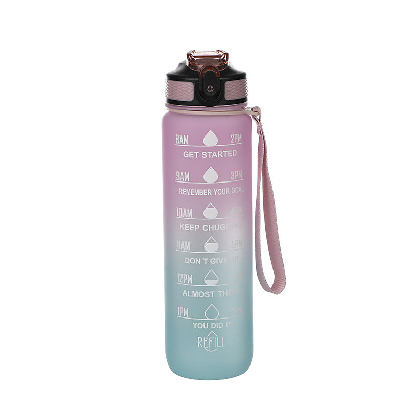 Motivational 1000ml Water Bottle - Pink